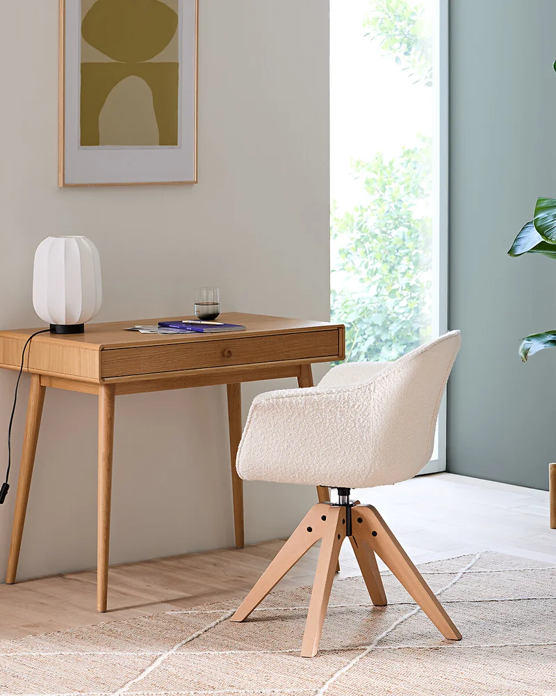 bureau compact bois  tiroir