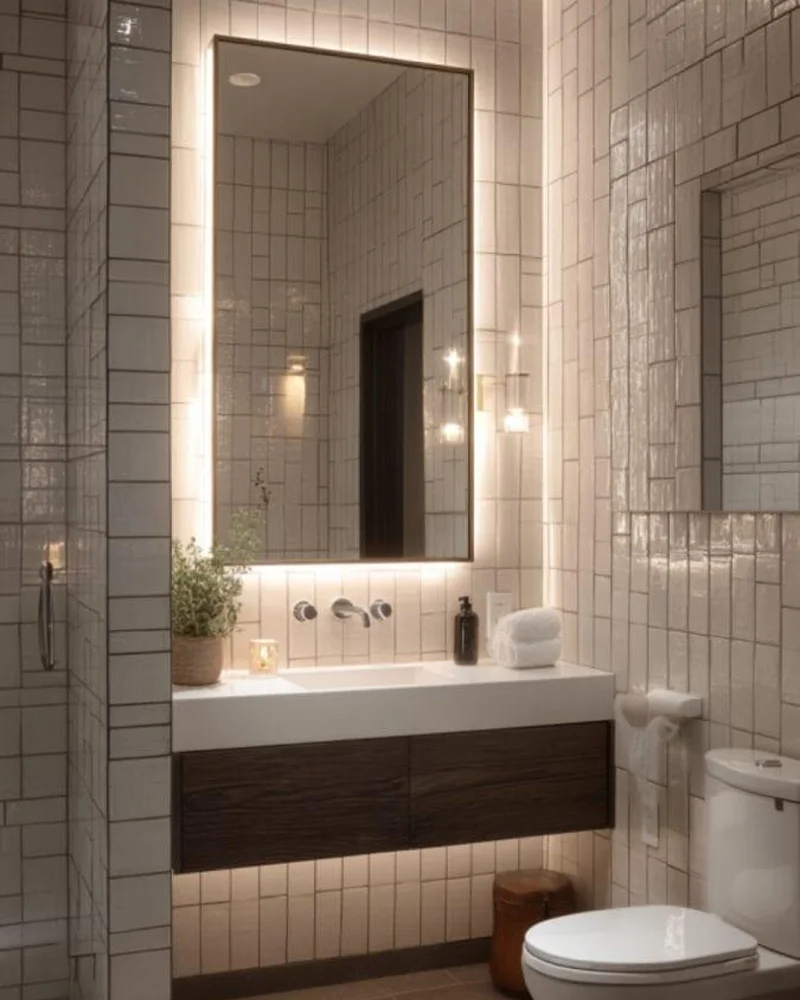 agrandir salle de bain grand miroir