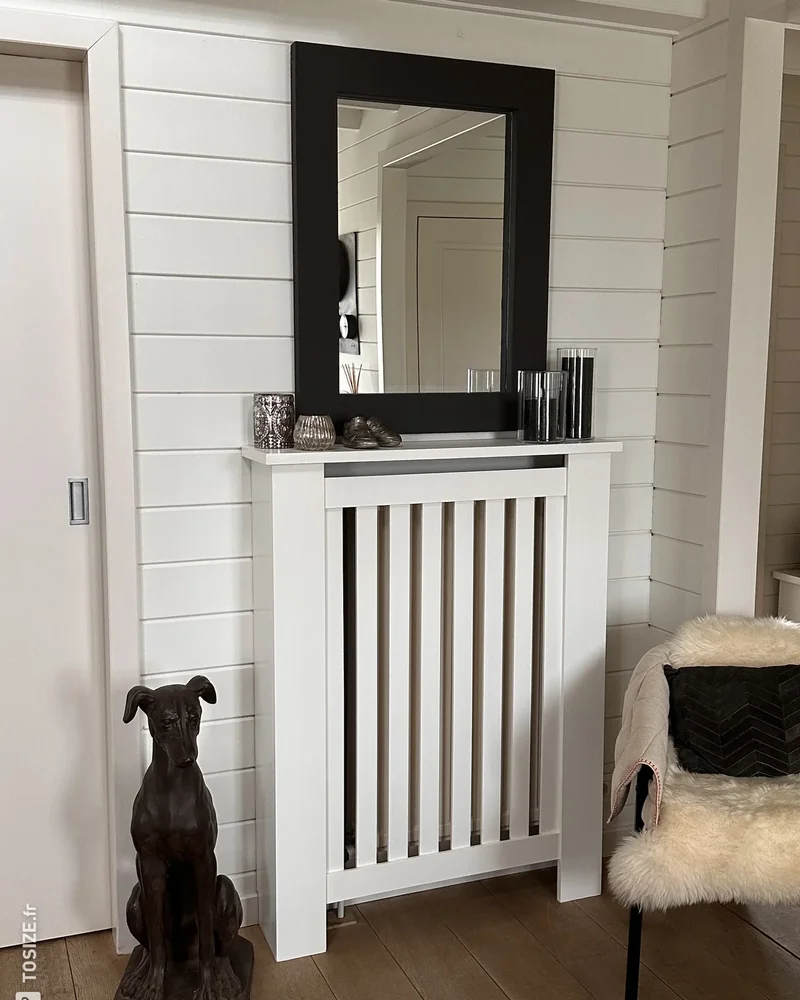 cache radiateur diy blanc