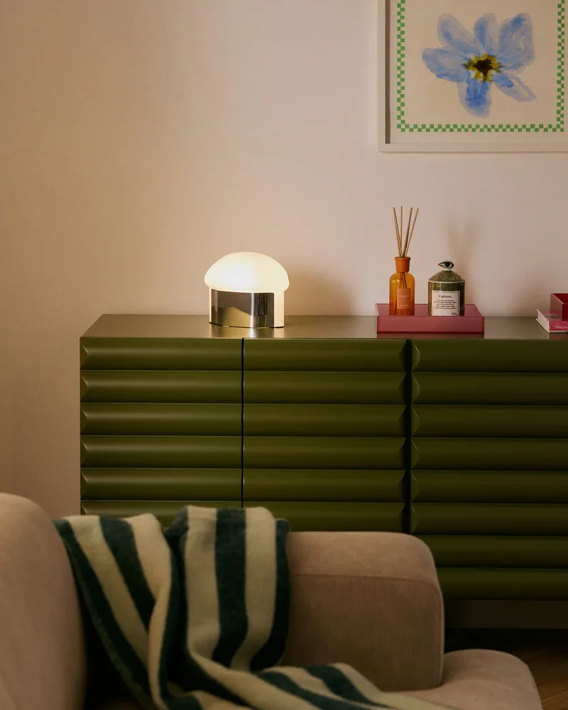 petite lampe pied metal chrome