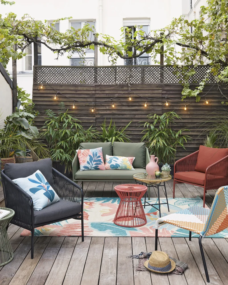 petite terrasse moderne coloree