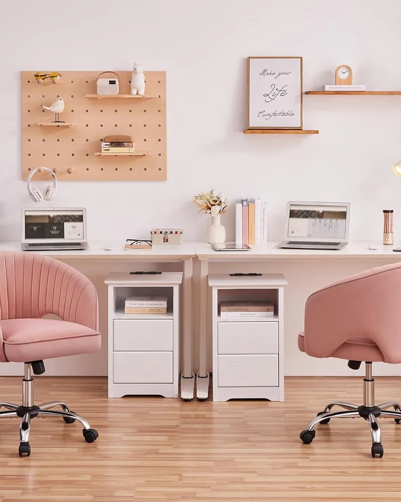 fauteuil bureau ado rose velours