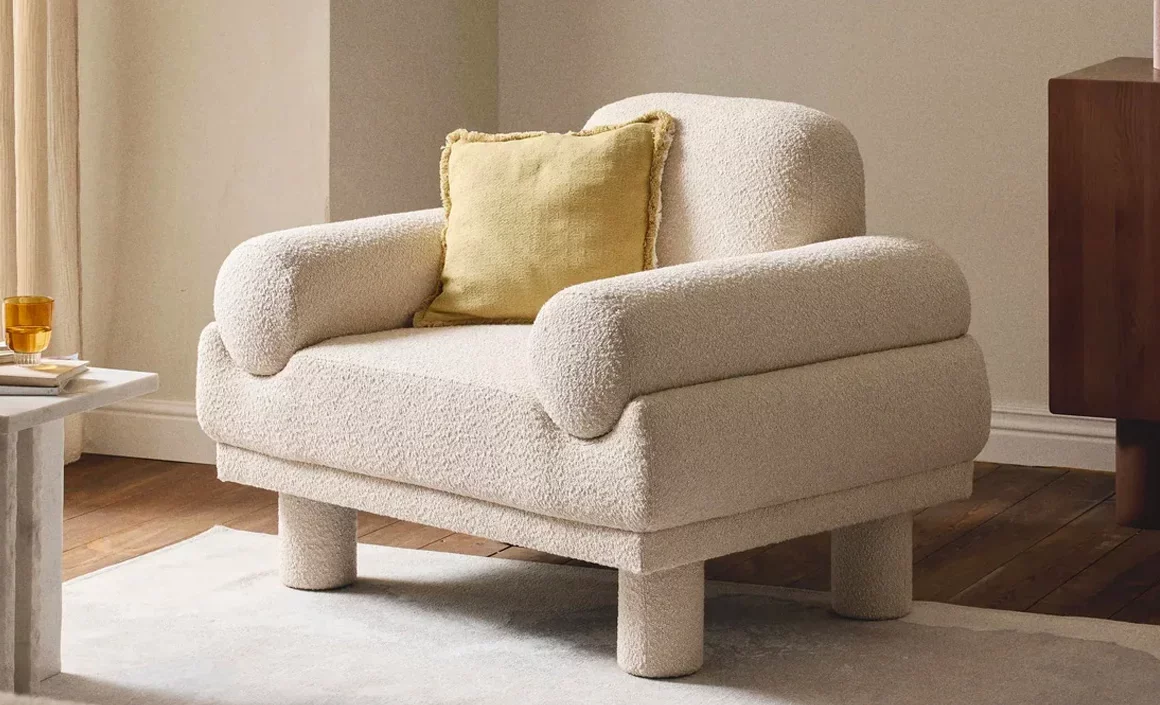 acheter fauteuil tissu bouclette