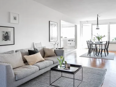 deco appartement moderne scandinave noir blanc