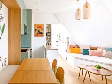 deco appartement nature vert rose