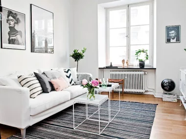 deco appartement scandinave vintage noir blanc