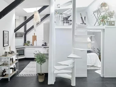deco petit loft noir blanc