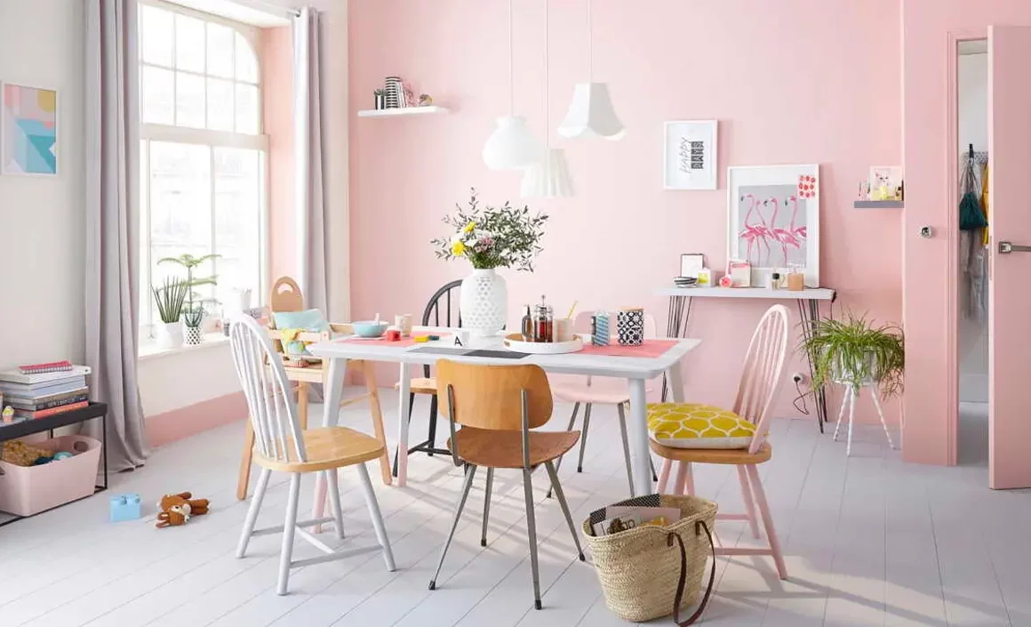 deco salle a manger rose