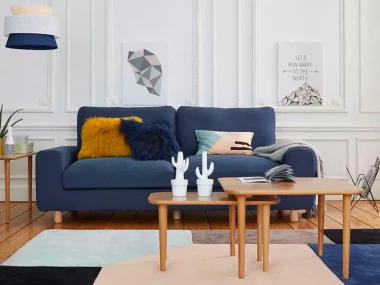 deco salon bleu