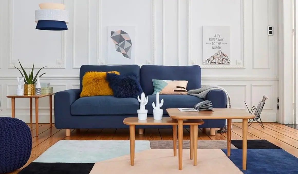 deco salon bleu