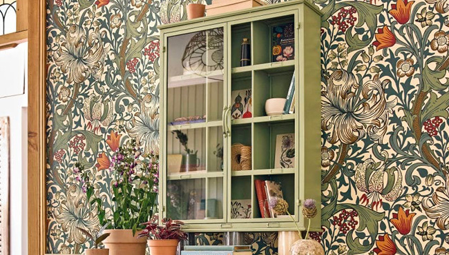 etagere murale metal vert sauge