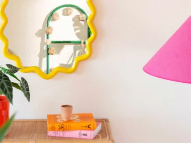 miroir ondule jaune