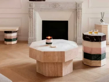 table appoint marbre colore
