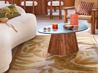 table basse marbre vert bois
