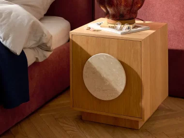 table chevet poignee travertin