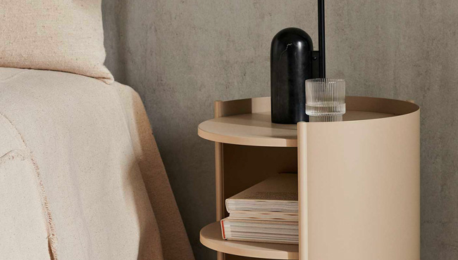 table chevet ronde beige ferm living