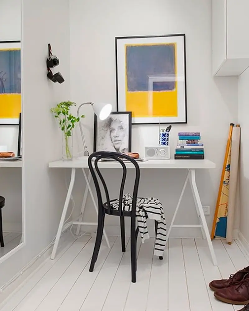 deco appartement gris blanc bureau