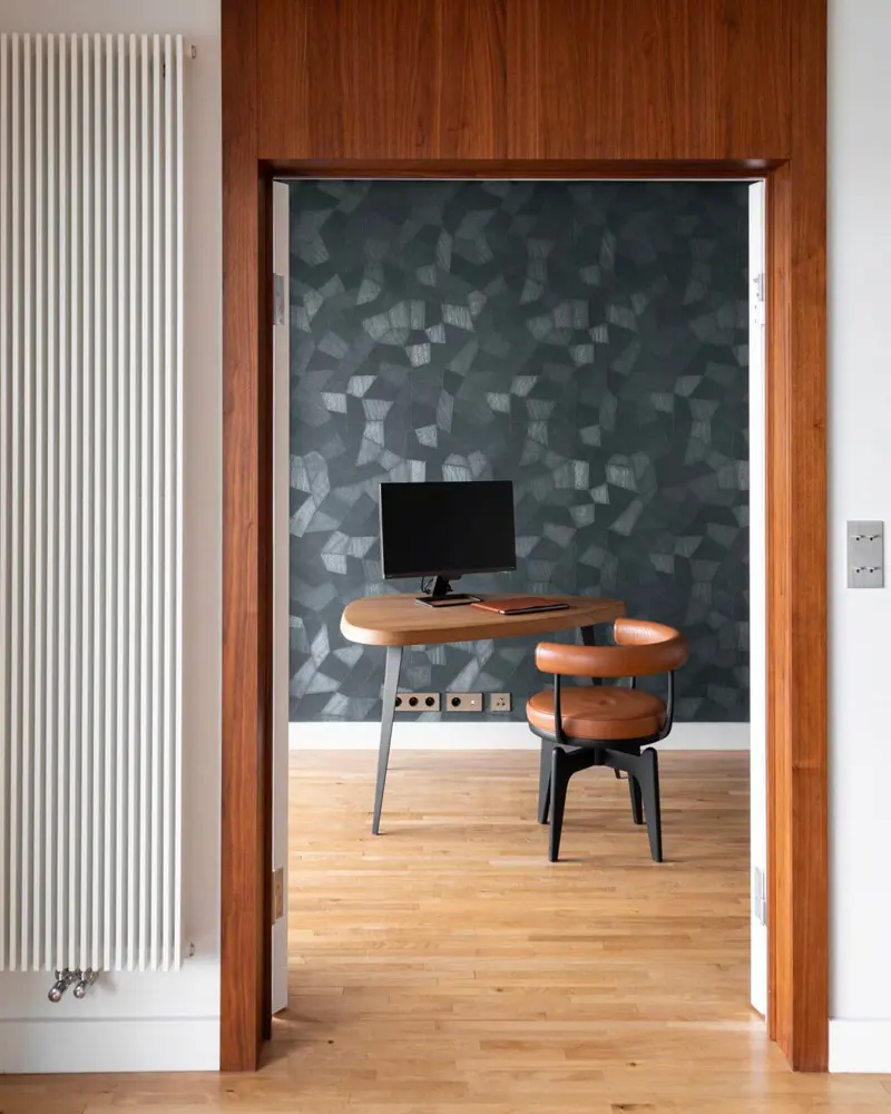 deco appartement moderne marbre bois bureau