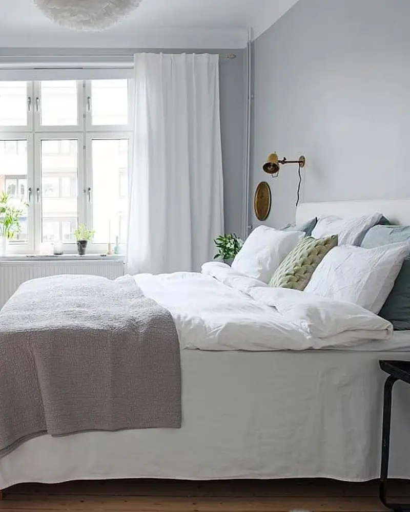 deco appartement vert blanc chambre