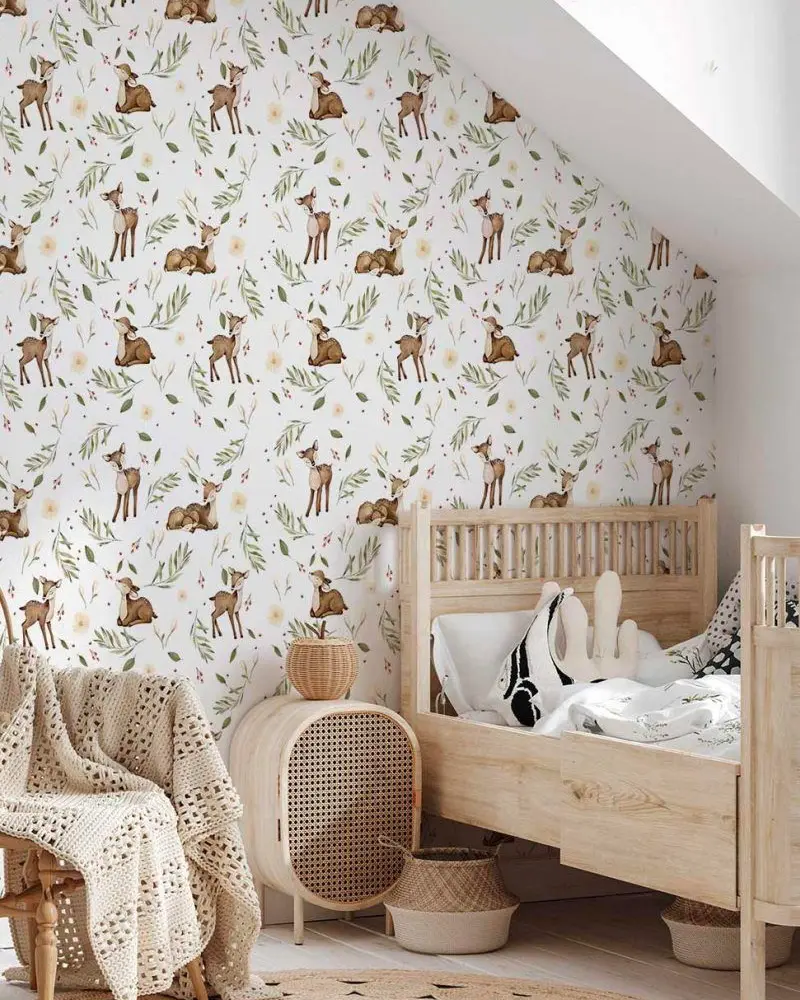 deco chambre enfant nature bois