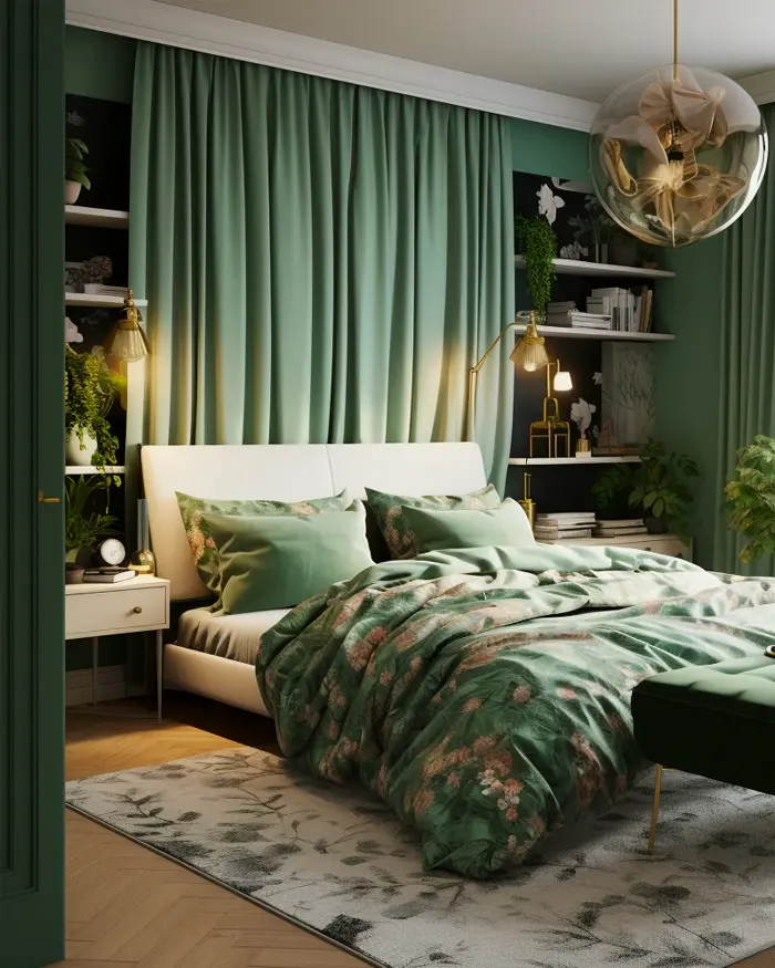 deco chambre nature vert vert vegetal