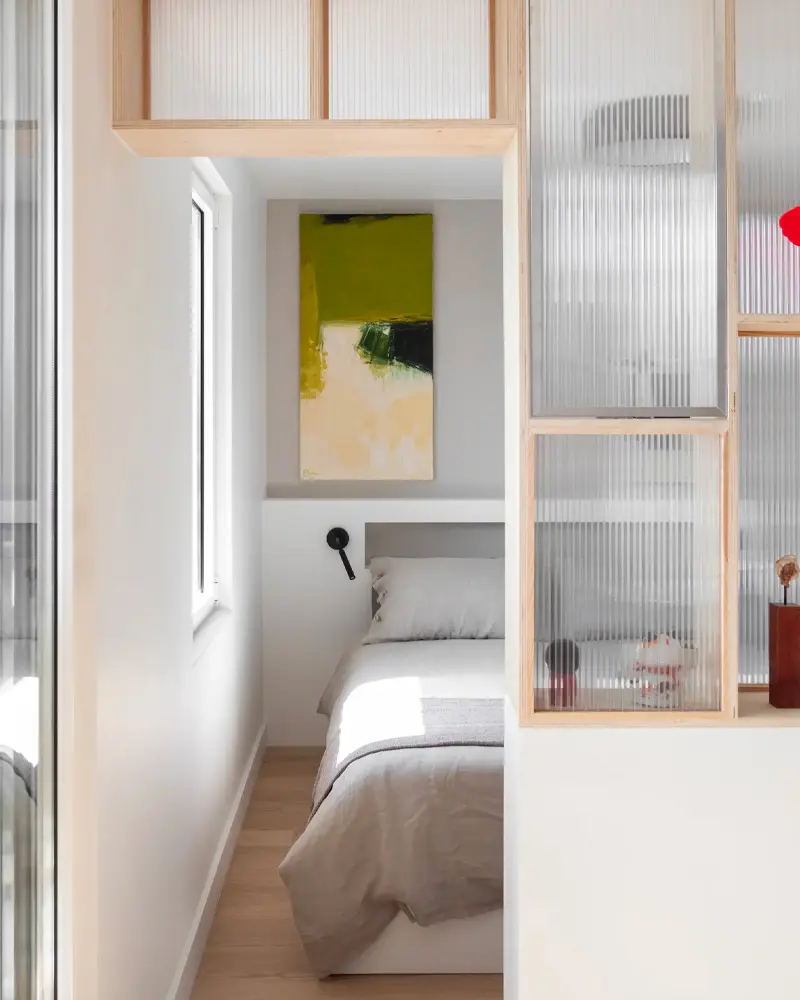 deco chambre verrerie verre strie bois