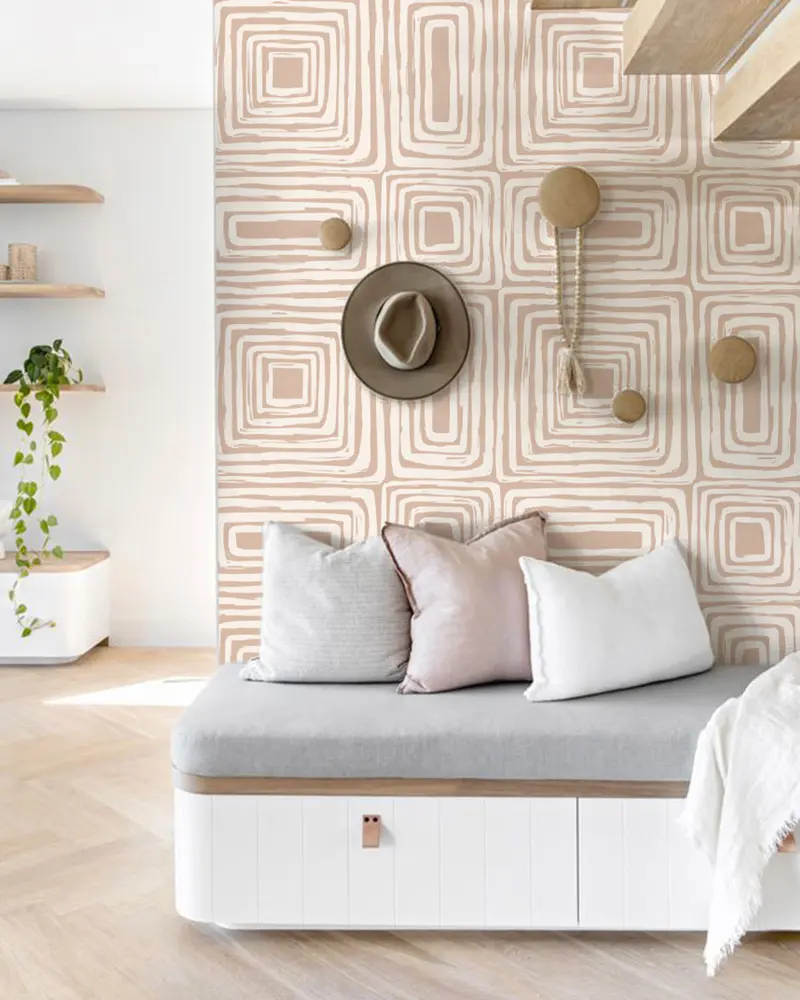 deco entree papier peint beige