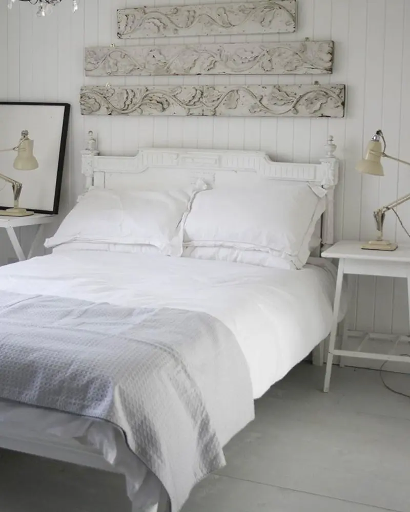 deco maison industrielle chic blanche chambre