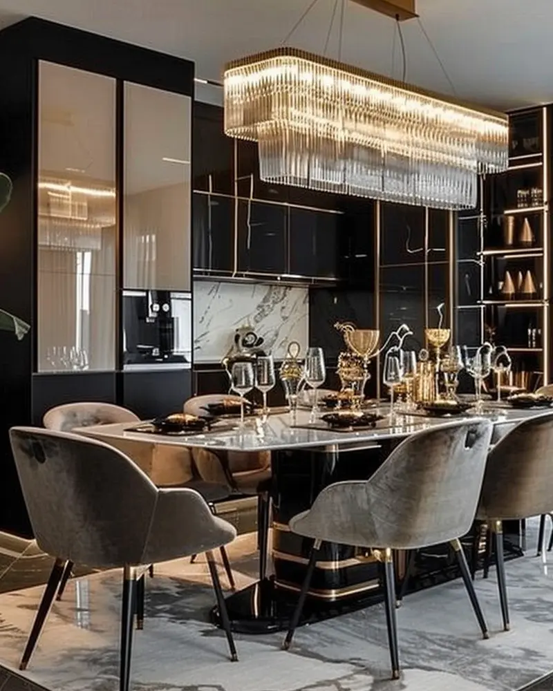 deco salle a manger chic velours