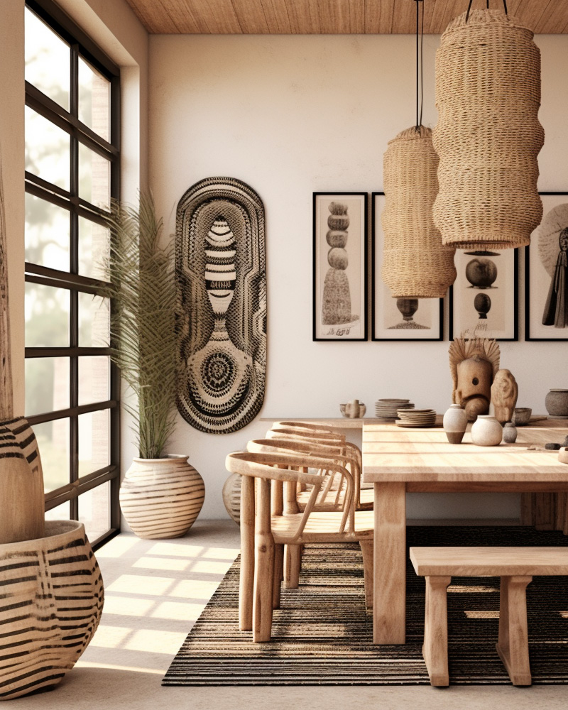 deco salle a manger ethnique naturelle