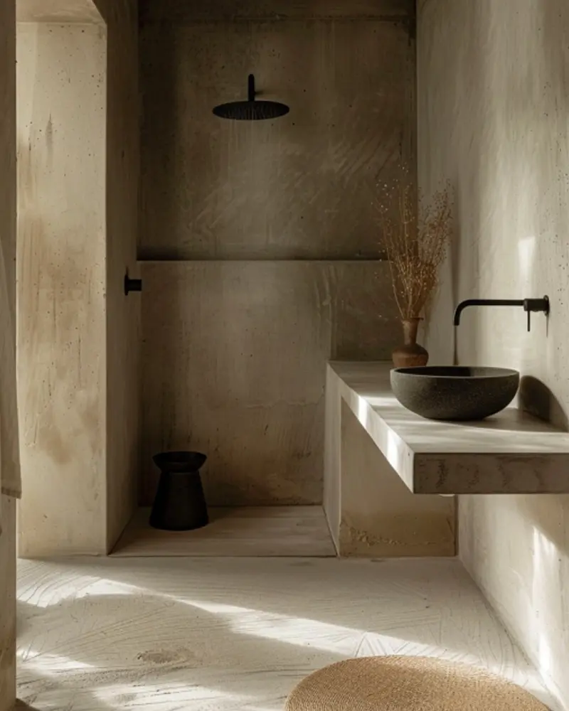 deco salle de bain minimaliste beton beige