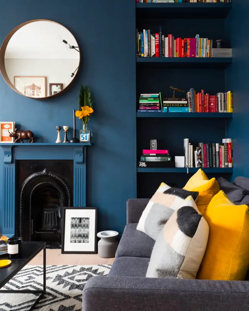 deco salon bleu canard