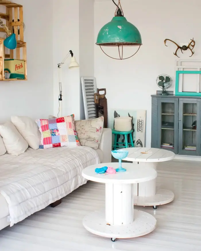 deco salon recup blanc