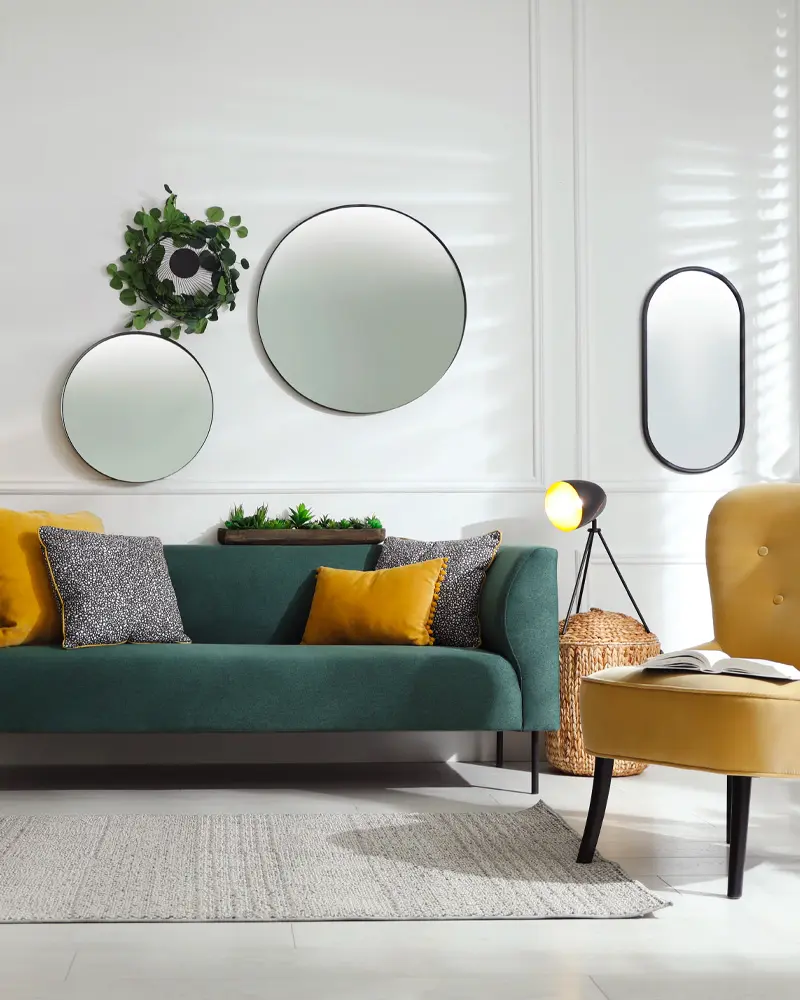 deco salon vert jaune