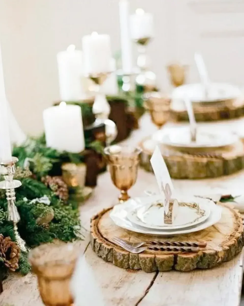 deco table noel vegetale nature