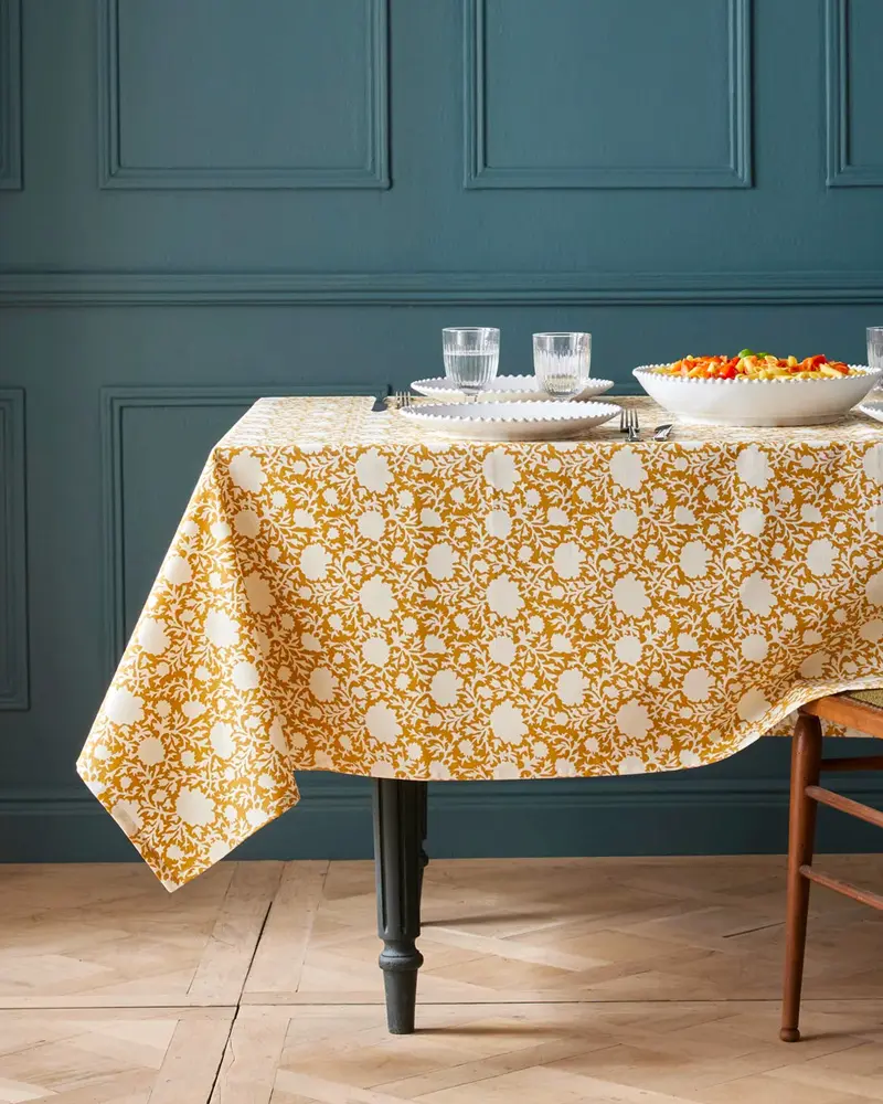 nappe florale jaune