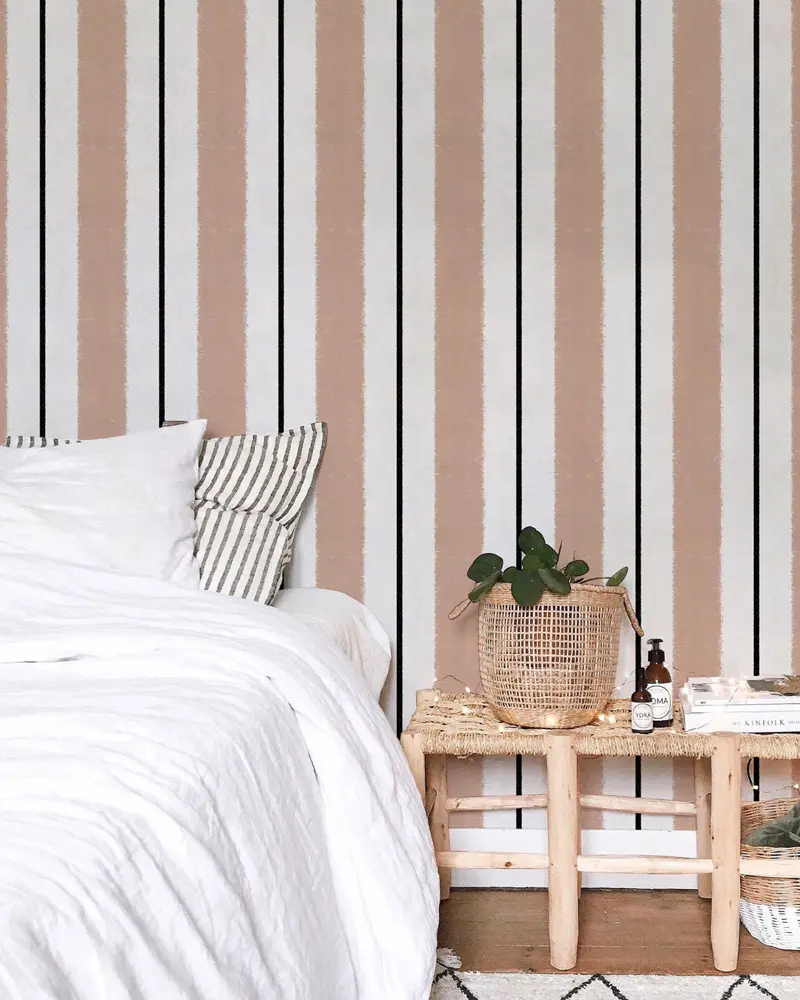 papier peint rayures deco chambre boheme