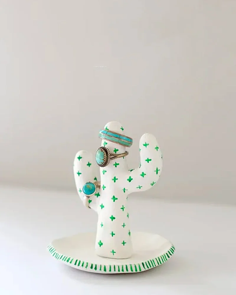 porte bague diy cactus