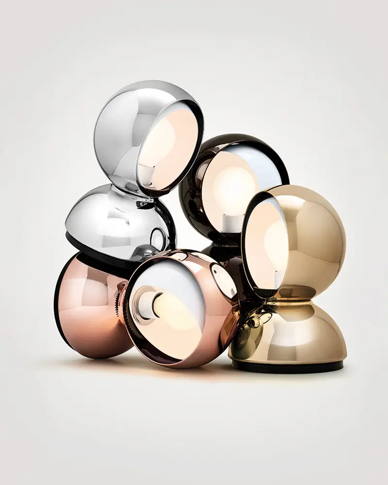 version metalisee lampe eclisse