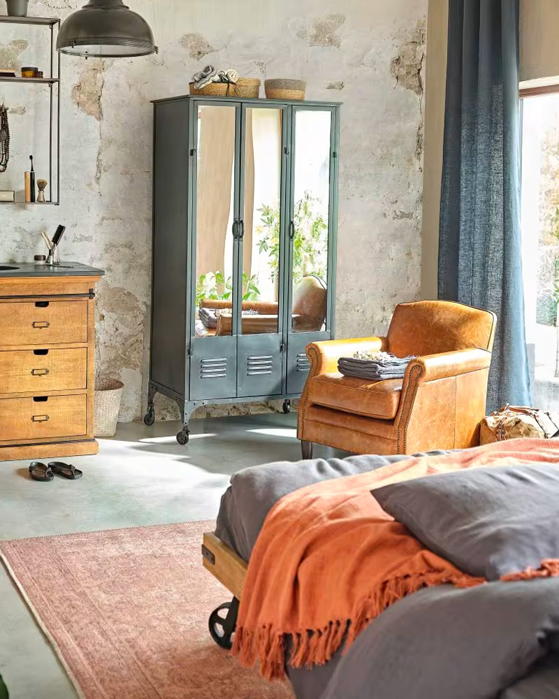 armoire industrielle miroir