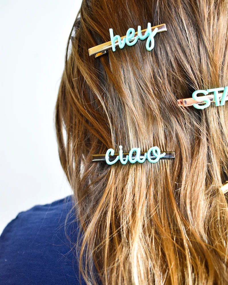 barrette diy lettres plastique