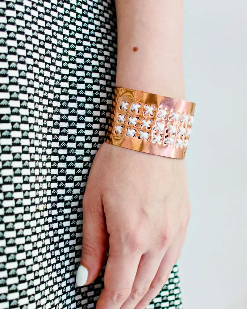 bracelet diy cuivre brode
