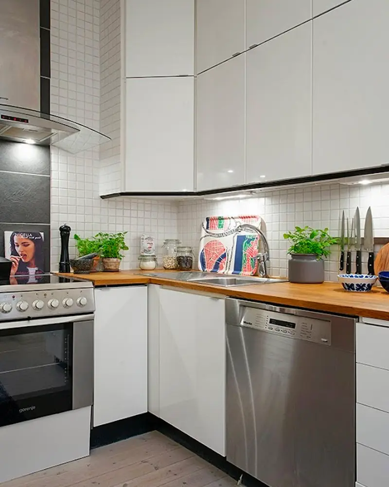 deco appartement gris blanc cuisine