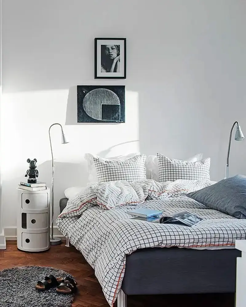 deco appartement moderne cuir noir chambre