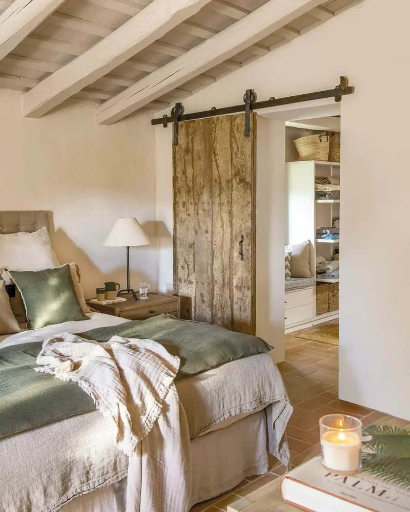 deco chambre campagne vert bois