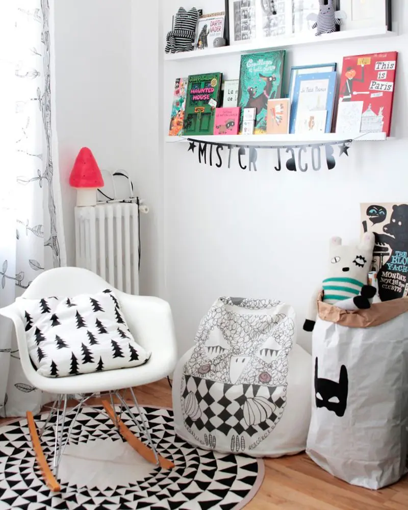 deco chambre enfant scandinave motifs graphiques