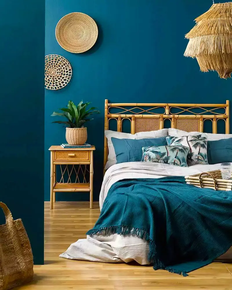 deco chambre tropicale naturelle