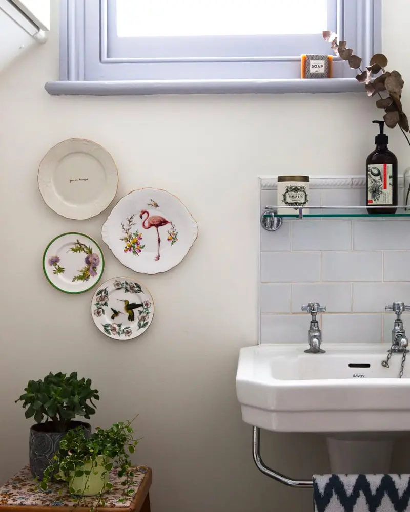 deco maison campagne rose salle de bain