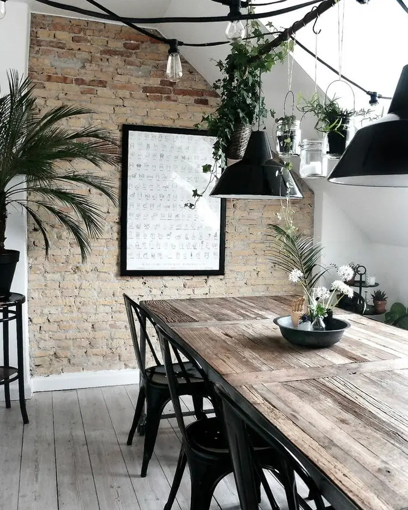 deco salle a manger industrielle noir bois