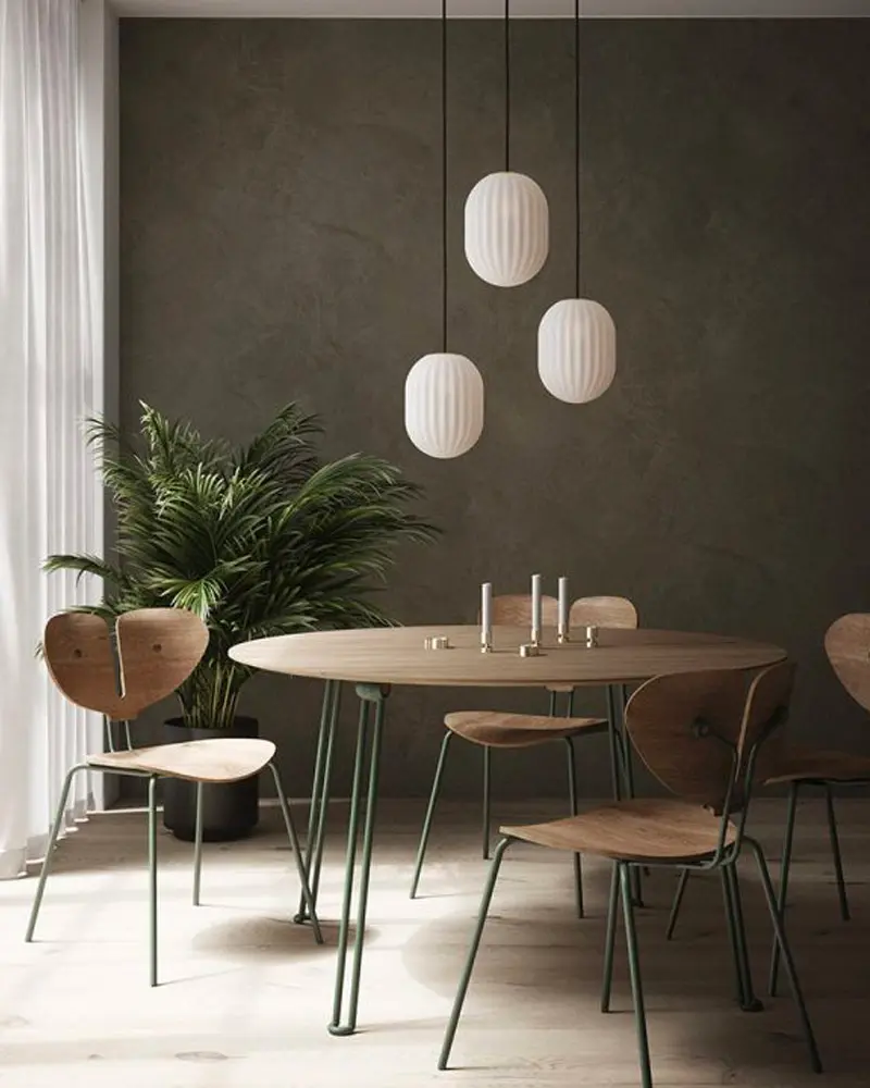 deco salle a manger suspension verre strie